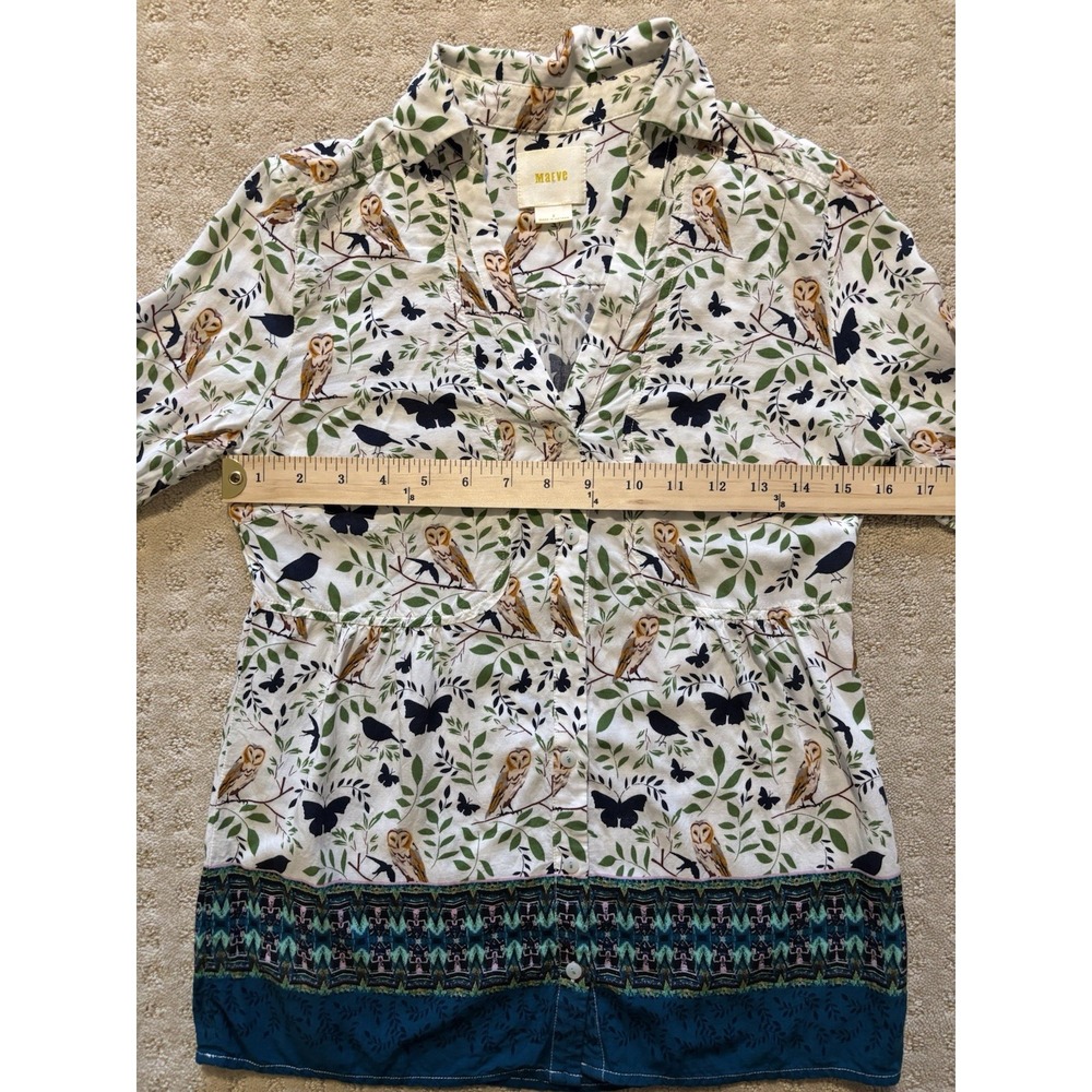 Anthropologie Maeve Woodland Walk Tunic Top Size 2 Boho Whimsy Festival Indie - Picture 9 of 12